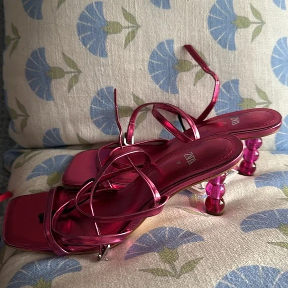Zara Pink Strappy Women's Sandals - Picture 6 of 6